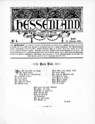 No. 4, 15. Februar 1890