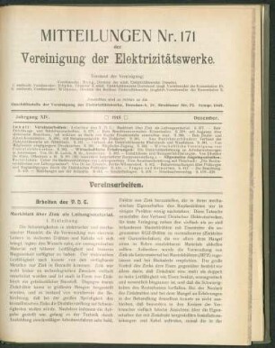 Mitteilung Nr. 171. Jg. 14, Dezember 1915