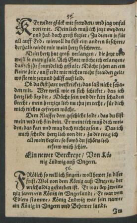 Ein newer Berckreye/ Von König Ludwig auß Ungern. 56.