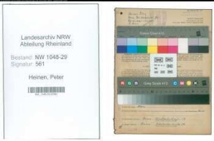 Entnazifizierung Peter Heinen , geb. 28.09.1892 (Beamter)