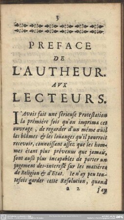 Preface de L'Autheur Aux Lecteurs