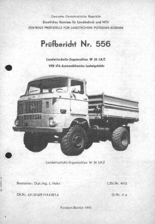 Landwirtschafts-Zugmaschine W 50 LA/Z