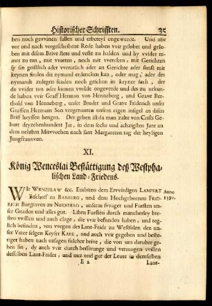 XI. König Wenceslai Bestättigung deß Westphalischen Land-Friedens