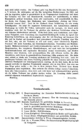 400, VI. Vereinschronik