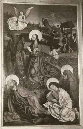 Marienaltar: Verkündigung, Geburt Christi, Anbetung, heilige Sippe (1. Wandlung des Marienaltars); Christus am Ölberg, Dornenkrönung, Kreuzigung, Kreuztragung (2. Wandlung des Altars)