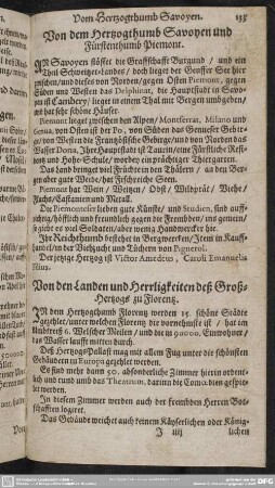 Von dem Hertzogthumb Savoyen und Fürstenthumb Piemont