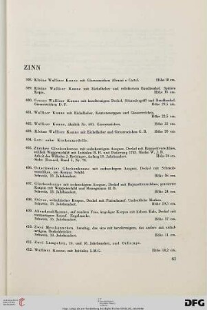 Zinn (Nr. 598-687)