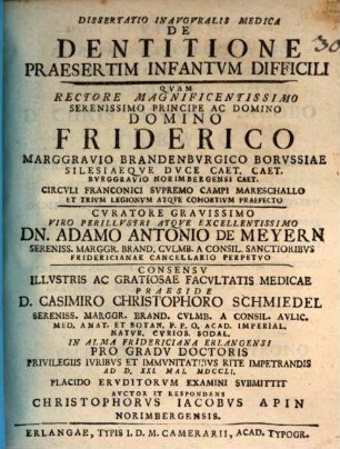 Dissertatio inauguralis medica de dentitione, praesertim infantum difficili