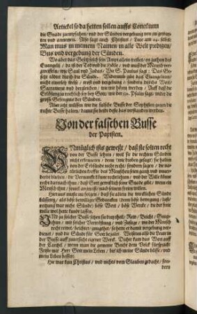 "Von der falschen Busse der Papisten"