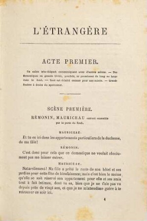 L' étrangère : comédie en cinq actes
