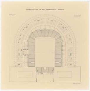 Fußballstadion in der Kongresshalle, Nürnberg: Grundriss EG (Unterring), ca. 1:625
