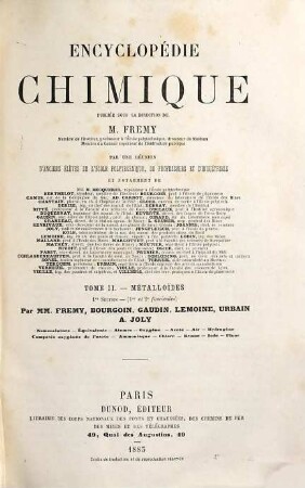 Encyclopédie chimique, Tome 2. Métalloïdes