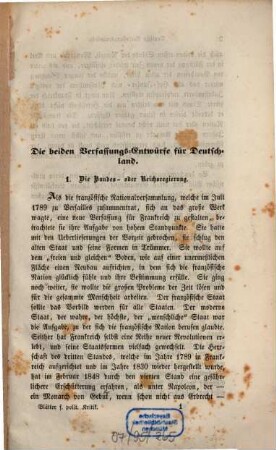 Blätter für politische Kritik : im Verein mit mehreren deutschen und schweizerischen Staatsmännern. 1848