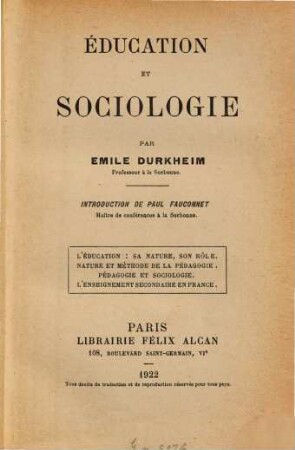 Éducation et sociologie