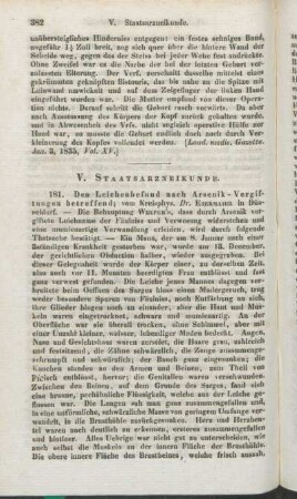V. Staatsarzneikunde.