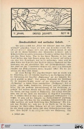 Anschaulichkeit und seelischer Gehalt