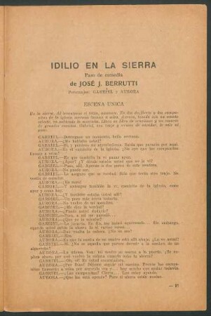Idilio en la sierra : Paso de comedia