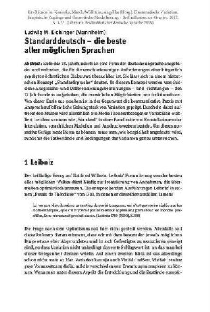 Standarddeutsch - die beste aller möglichen Sprachen