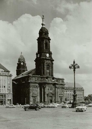 Kreuzkirche : Dresden-Altstadt, Blick vom Altmarkt, von Nordwesten auf die Kreuzkirche