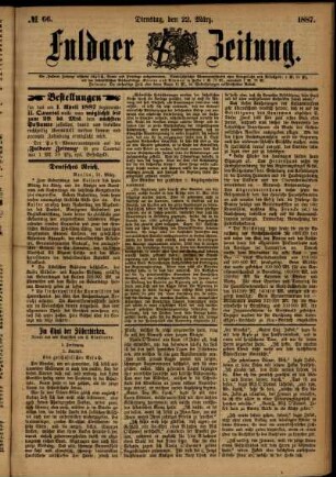 Ausgabe vom Dienstag, den 22. März 1887.