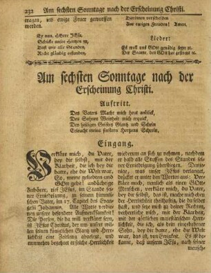 Am sechsten Sonntage nach der Erscheinung Christi