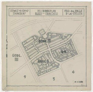 Belegungspläne Trinitatis (Original) Südwestkirchhof Stahnsdorf - Feld 6a,Gartenblock I,II Wahl-und Gartenstellen