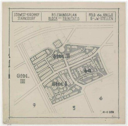 Belegungspläne Trinitatis (Original) Südwestkirchhof Stahnsdorf - Feld 6a,Gartenblock I,II Wahl-und Gartenstellen