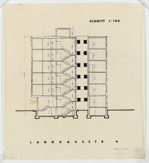 Wohnhaus Landhausstraße 4, Berlin-Wilmersdorf: Schnitt 1:100