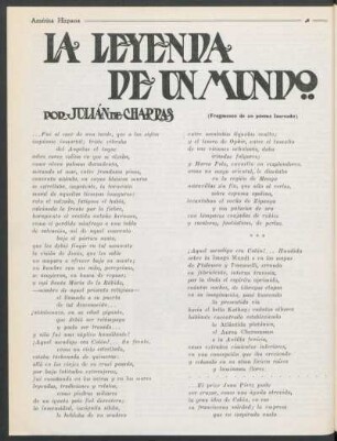 La leyenda de un mundo : (Fragmento de un poema laureado)