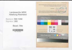 Entnazifizierung Otto Bauer , geb. 25.05.1891 (Lehrer)