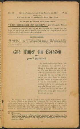 1919000392: Una mujer sin corazón