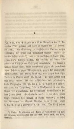 1. Fr. Aug. von Stägemann ...