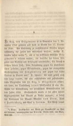 1. Fr. Aug. von Stägemann ...