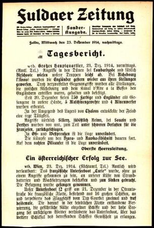 Ausgabe vom Mittwoch, den 23. Dezember 1914.