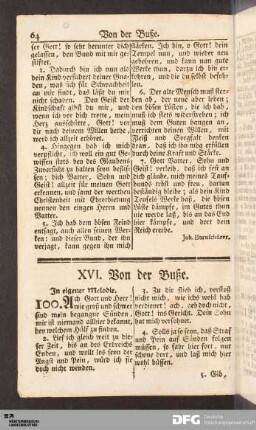 XVI. Von der Buße.