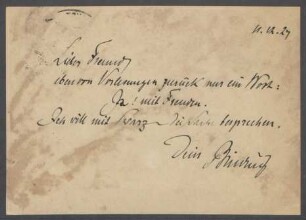 Brief von Rudolf G. Binding an Georg Kolbe