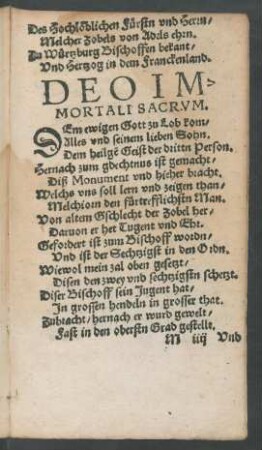 Deo Immortali Sacrum.