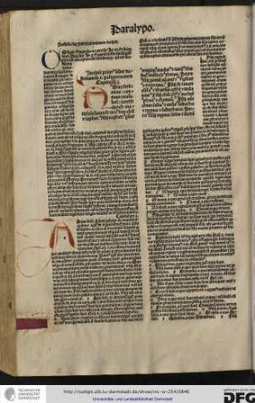 Incipit primus liber Dabreiamin id est Paralypomenon.