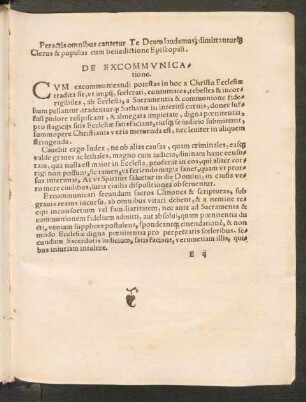 De Excommunicatione.