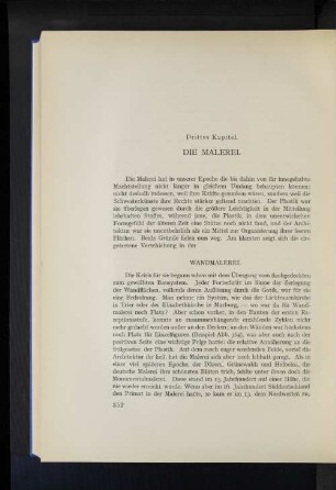 Drittes Kapitel. Die Malerei.