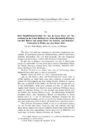Zwei Empfehlungsschreiben für den M. Georg Jeger zur Bewerbung um das Schul-Rektorat der freien Reichsstadt Esslingen von dem Rektor und einem Lehrer der Artisten- und Mediziner-Universität in Padua aus dem Jahre 1452