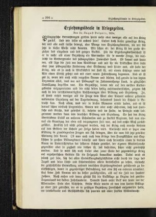 Erziehungsideale in Kriegszeiten