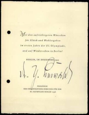 Grußkarte T. Lewald