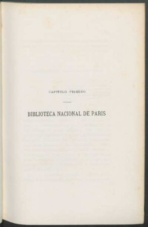 Capítulo primero - Biblioteca Nacional de París