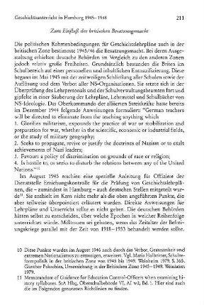 Zum Einfluß der britischen Besatzungsmacht
