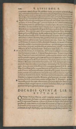 Decadis Quintae Lib. II. Epitome.