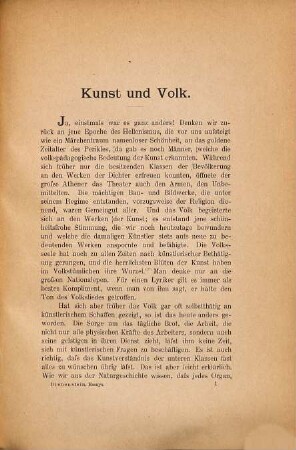 Kunst und Volk