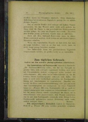 Zum täglichen Gebrauch; Auslese aus den neuesten photographischen Jahrbüchern