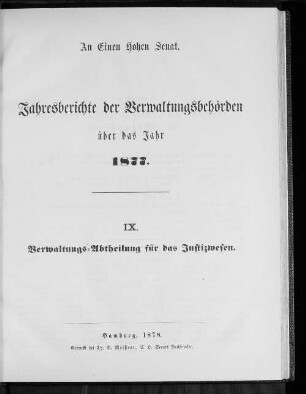 IX. Verwaltungs-Abteilung für das Justizwesen.