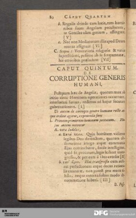 Caput Quintum. De Corruptione Generis Humani.